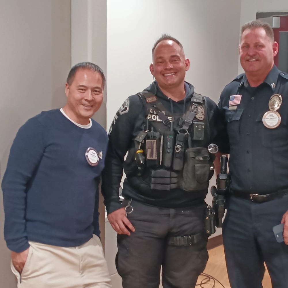 Beaumont police officer and firefighter with Rotarian