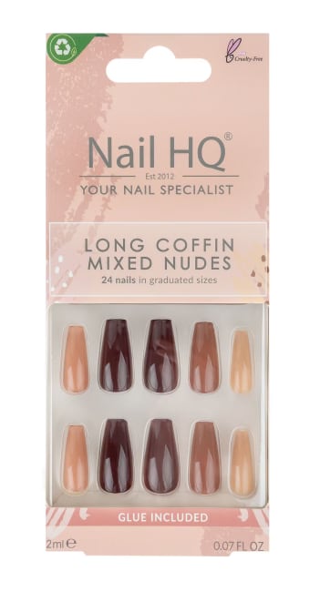 HQ NAIL Long Coffin Mixed Nude Nail