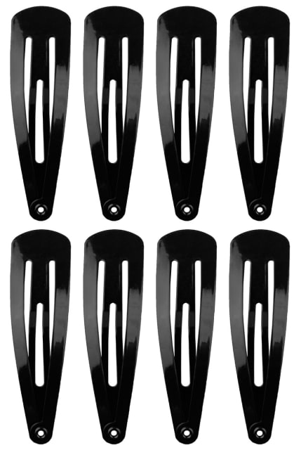 TIT Hårklemme 7882 B Wave 8 stk, 4 cm, Svart