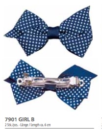 TIT Hårklemme Girl 7901 sløyfe, blå , 2 stk