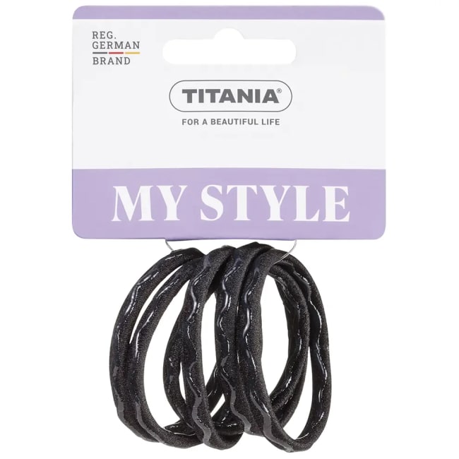 TIT Hårstrikk 7925 - Gummisert, svart (6 stk)