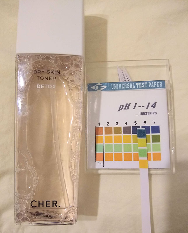 pH del Tónico Detox para piel seca de Cher Beauty