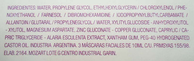 Ingredientes Mascara Reafirmante ACF