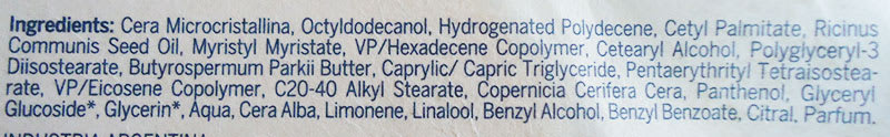 Ingredientes de Labial Essential Care de Nivea