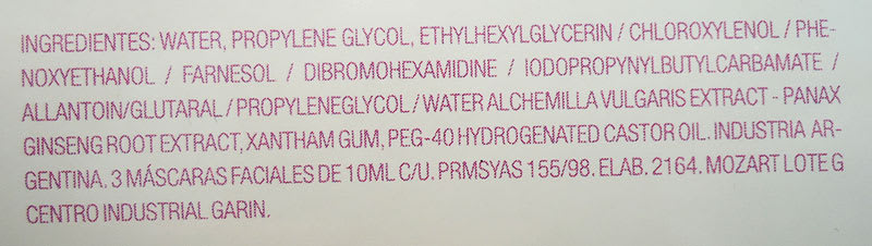 Ingredientes Mascara Antiedad ACF