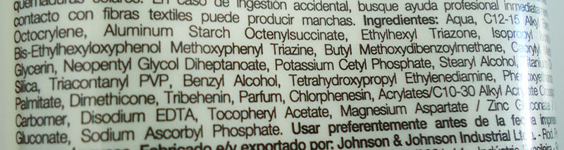 Ingredientes de Protector solar Sun Fresh FPS 30 de Neutrogena 1