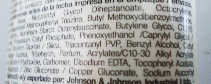 Ingredientes de Protector solar Sun Fresh FPS 50 de Neutrogena 2