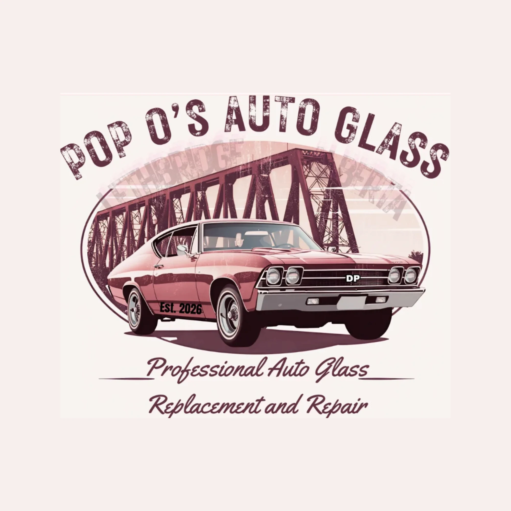 Pop O'S Auto Glass logo — general repair & maintenance in Lethbridge, Alberta