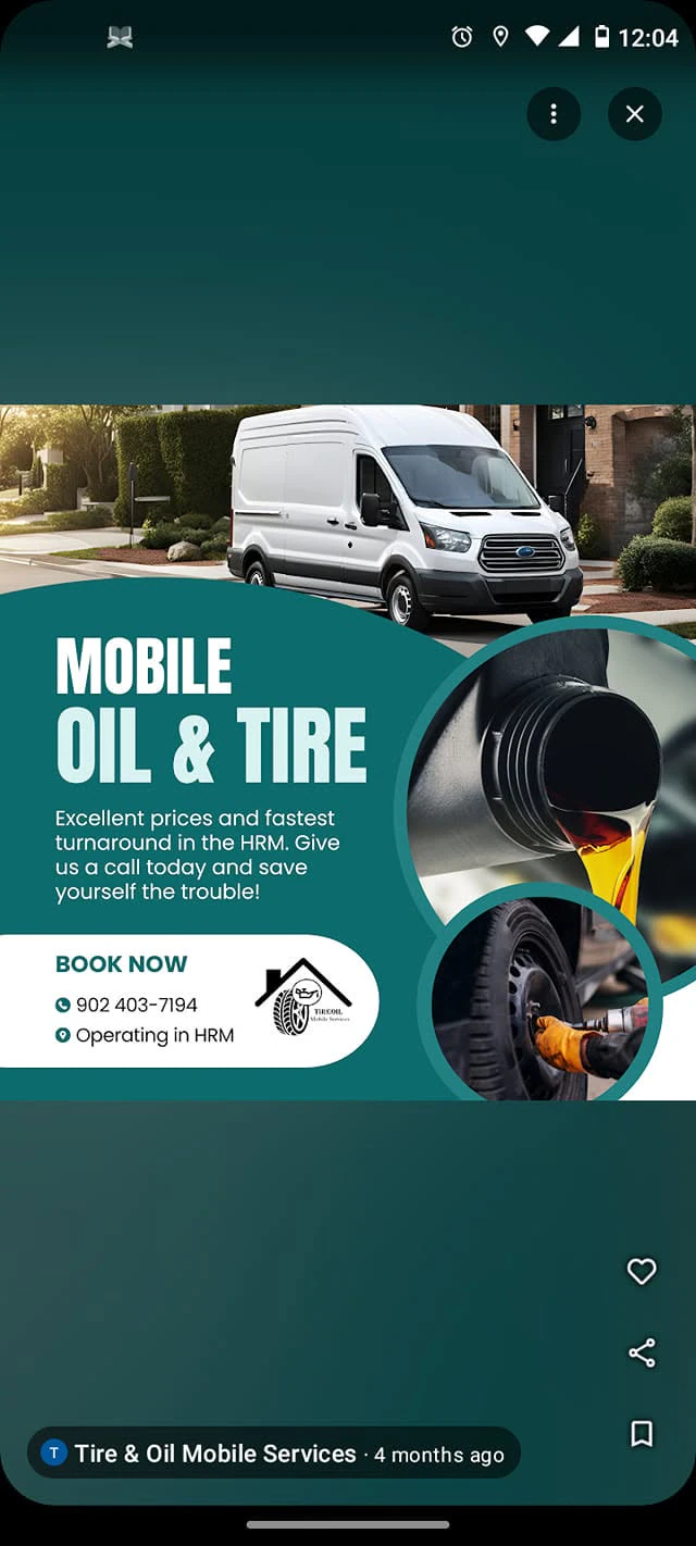 Tire & Oil Mobile Services — tires & wheels in Halifax, Nova Scotia