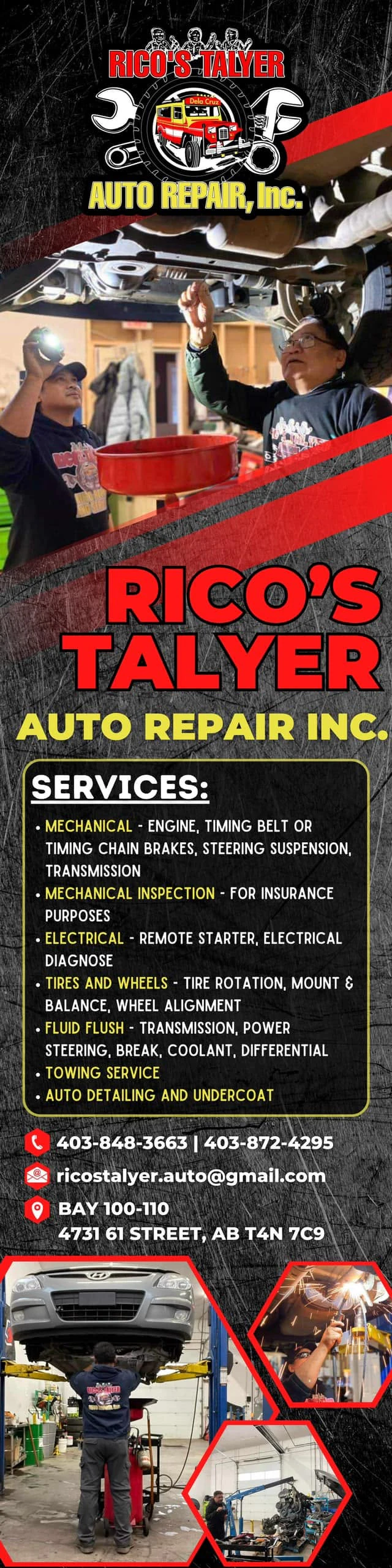 RICO'S TALYER AUTO REPAIR — general repair & maintenance in Red Deer, Alberta