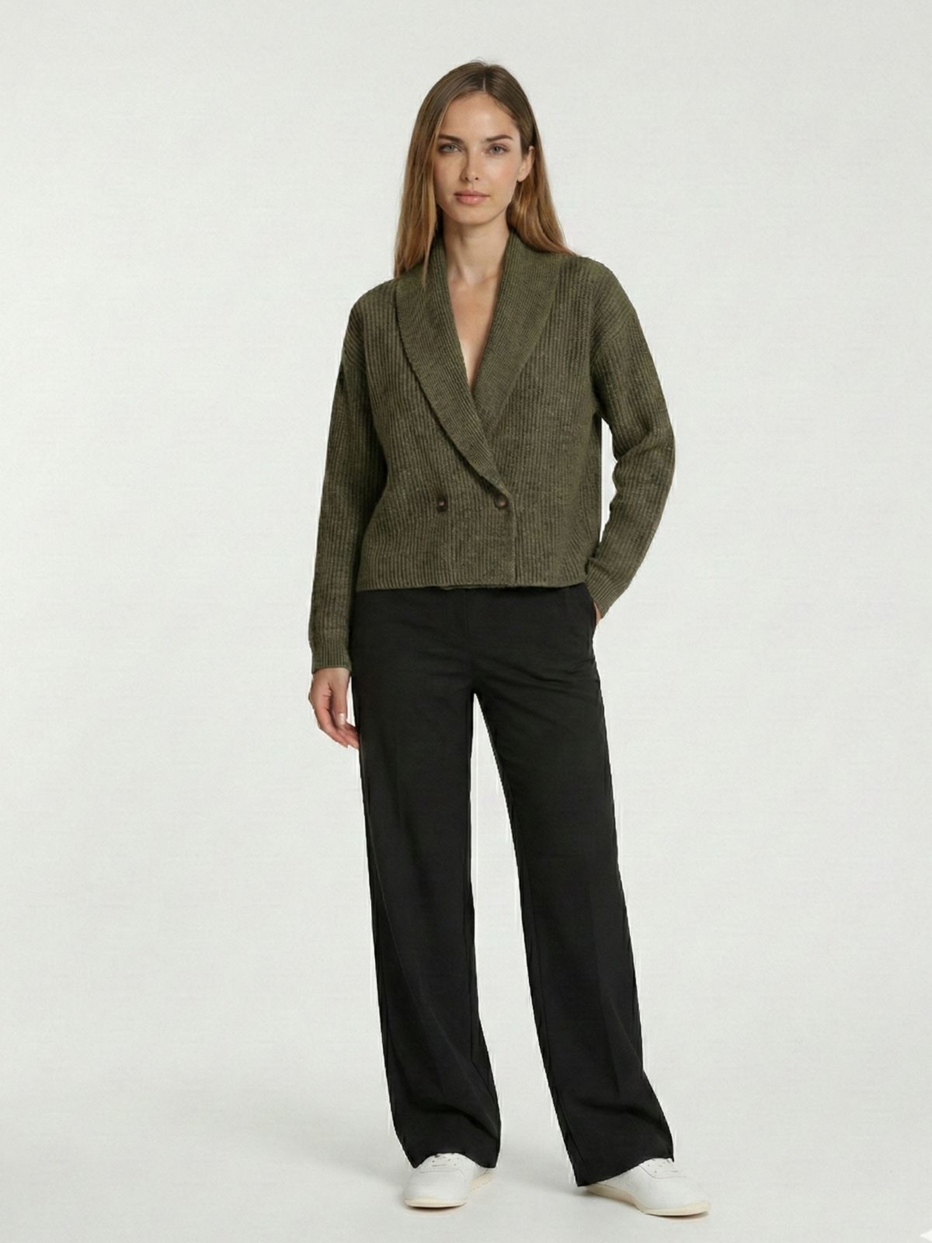 Cárdigan Basalto - Verde Oliva