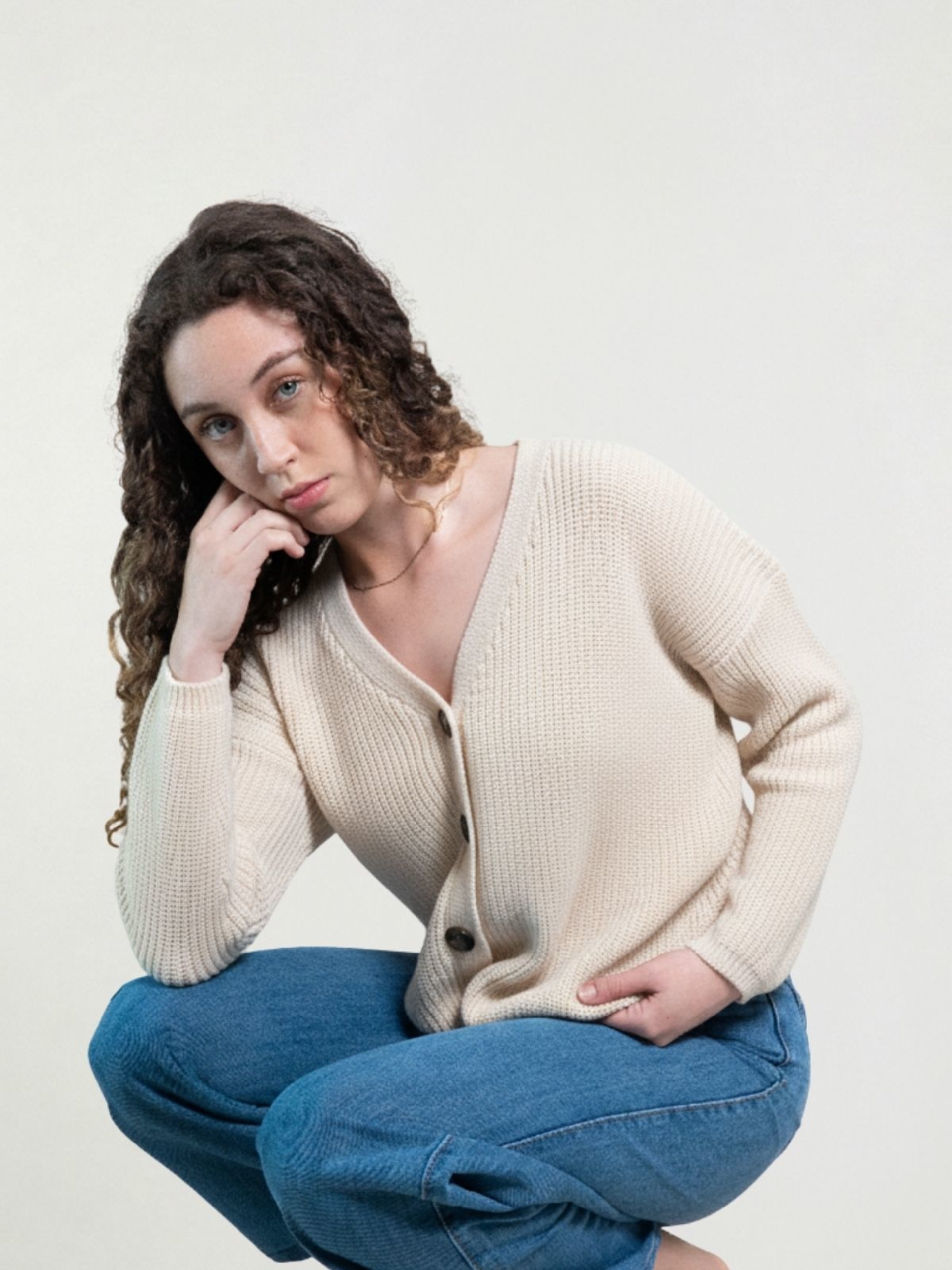 Cárdigan Por si llueve - Beige lino