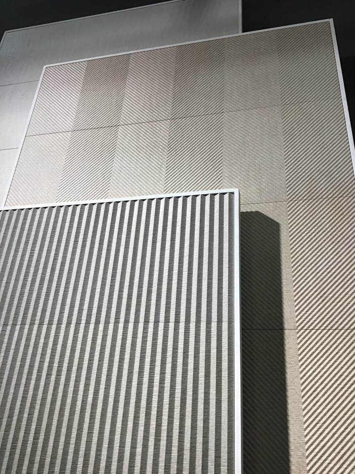 Textured tile emulates fabric and offers dimensional looks