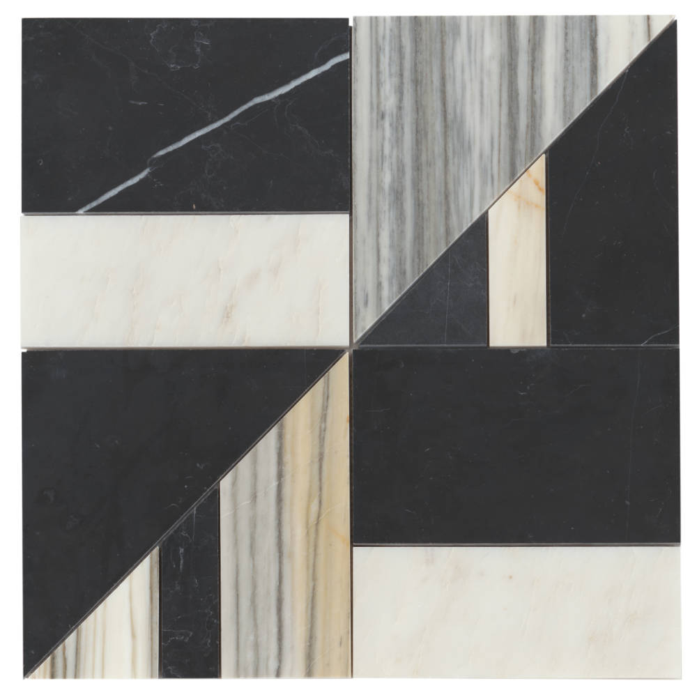 Modni Lennox Honed Marble Mosaic Tile in Warm Blend