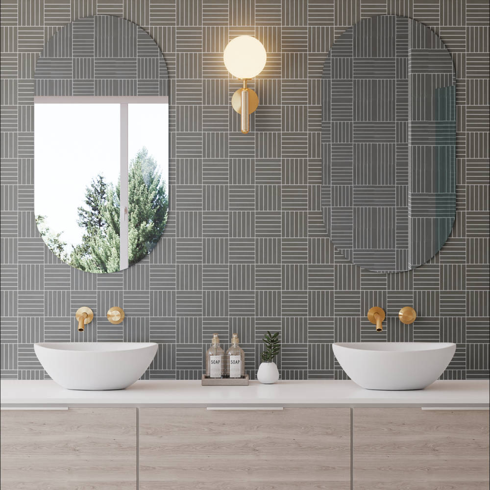 Sahara Matte Crosshatch Porcelain Mosaic Tile