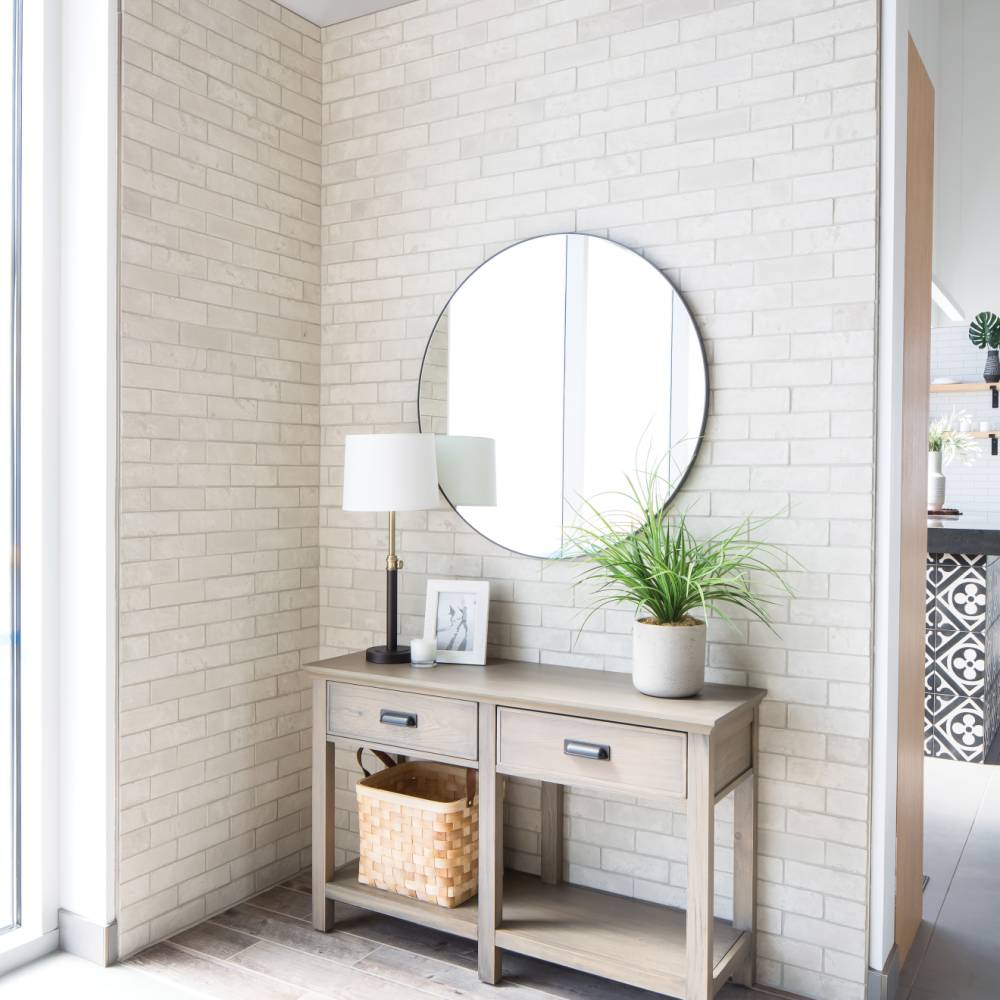 Avondale 2x8 Matte Brick Tile in Early Gray Installation