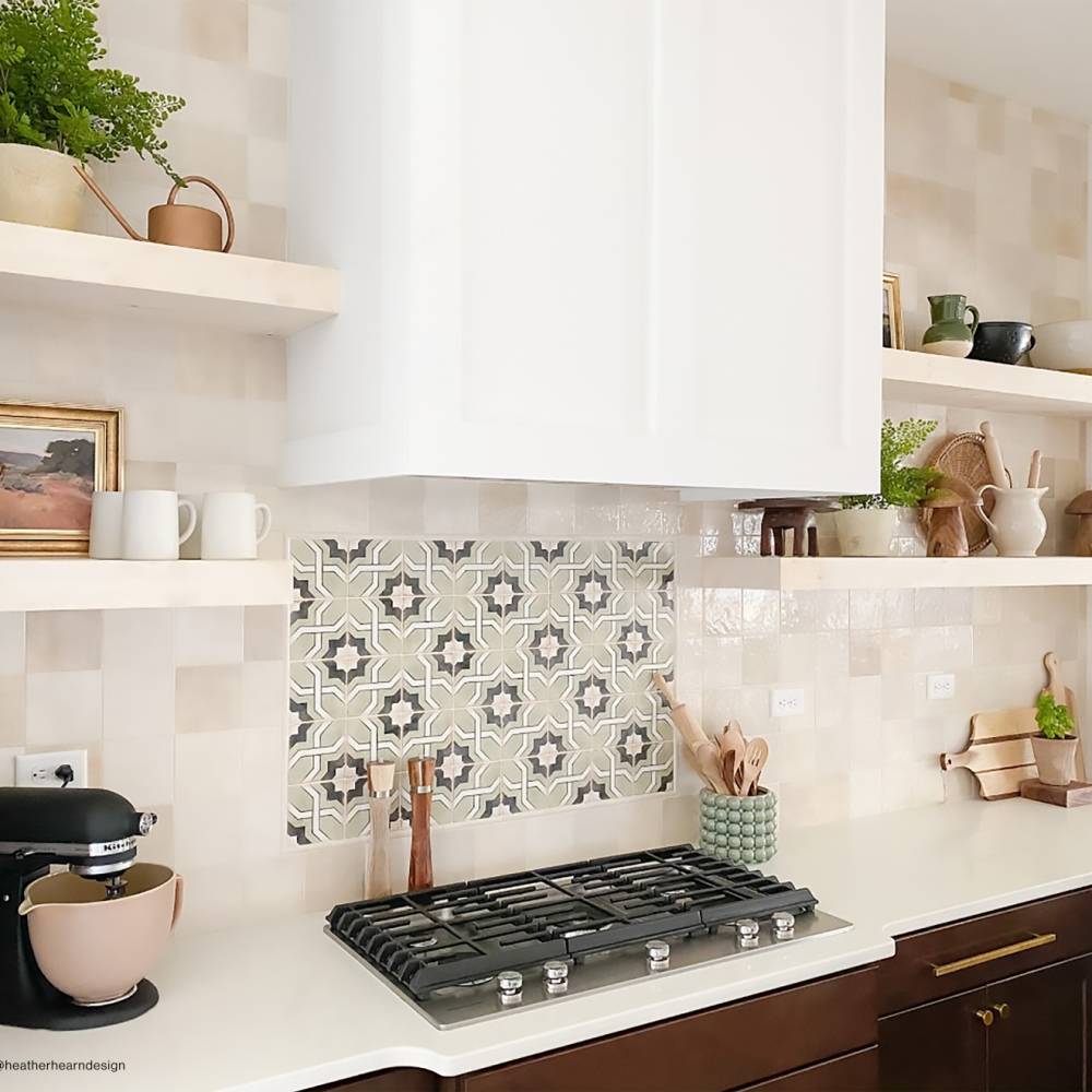 Ceramic Tile in Creme Installation