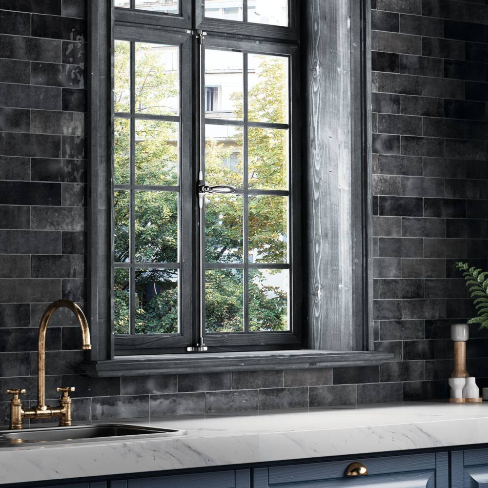Black Ceramic Tile Detail