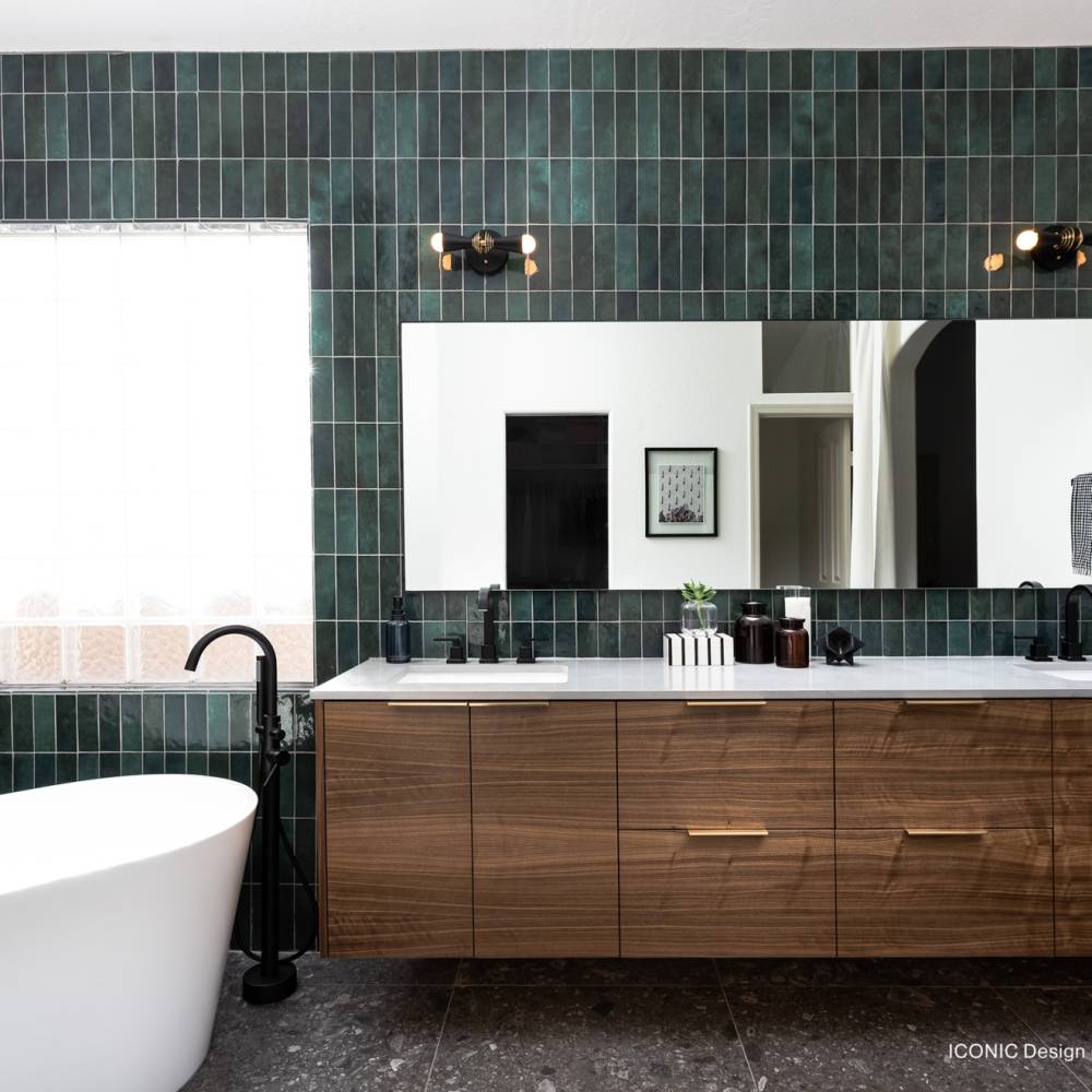 Green Ceramic Tile in Elegant Installation