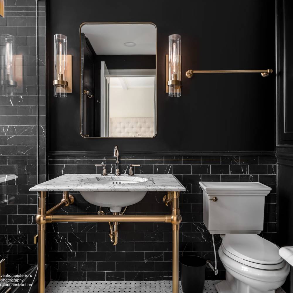 Ferrara 3x6 Honed Marble Tile in Argento Installation