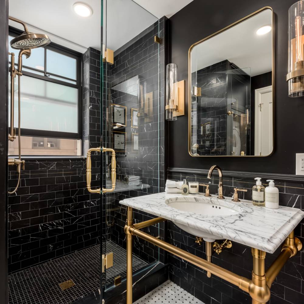 Ferrara 3x6 Honed Marble Tile in Argento Installation