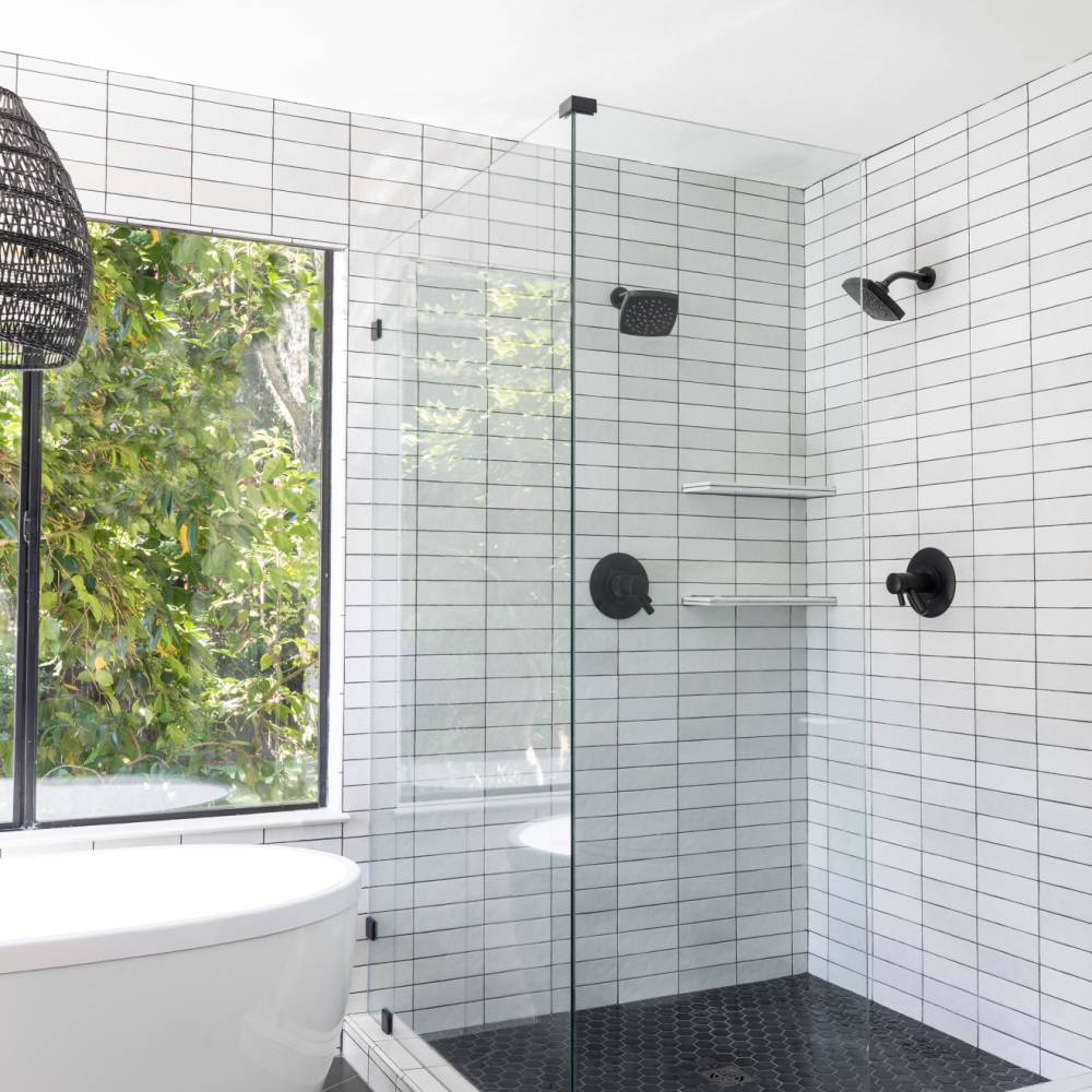 Makoto Hexagon Matte Porcelain Tile in Kuroi Black