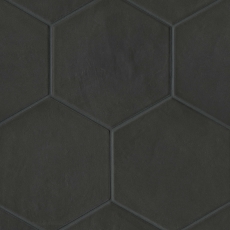 Allora 8.5x10 Hexagon porcelain tile in Black