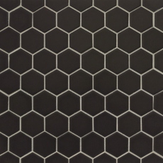 Le Cafe 2-in hexagon mosaic in Black Matte