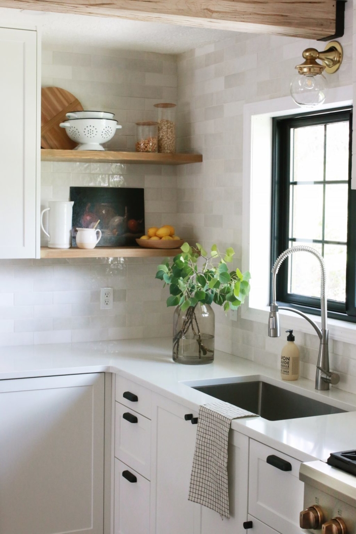 A Walnut Counter And Backsplash in the Laundry Room - Chris Loves