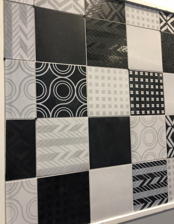 Black and white, wall-paper look tile