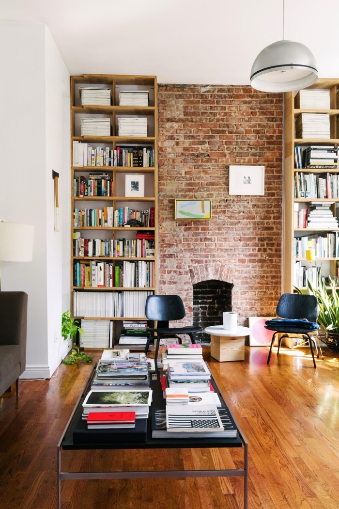 Brick industrial kitchen walls