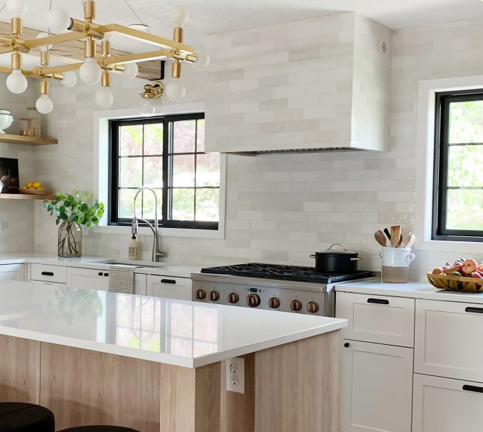 A Walnut Counter And Backsplash in the Laundry Room - Chris Loves