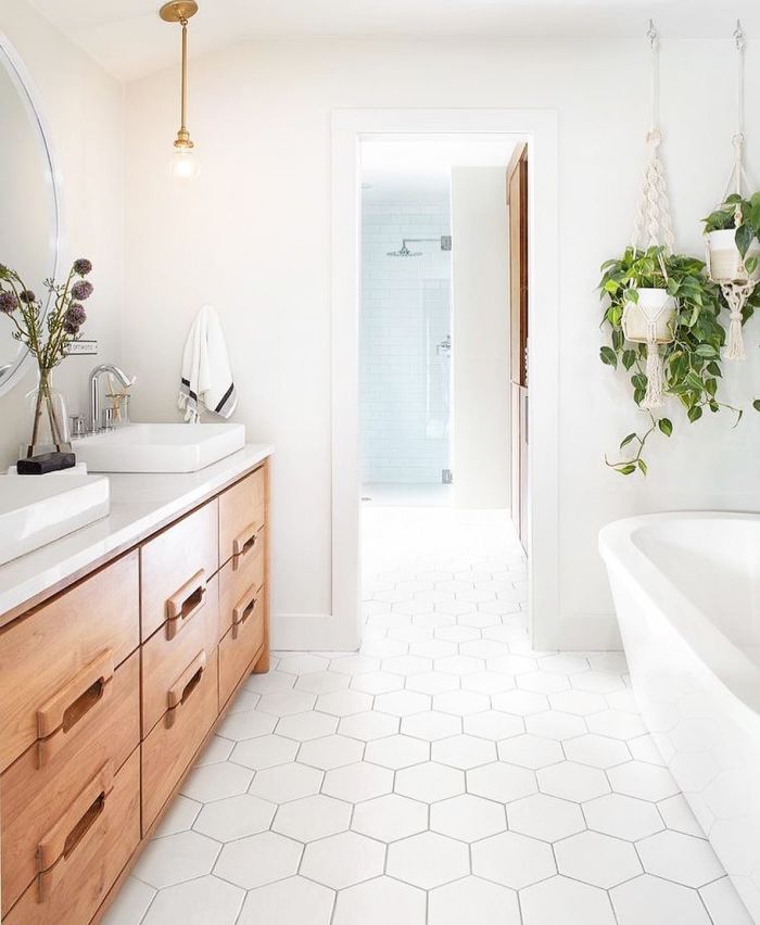 Best Of Large White Hexagon Floor Tiles Bathroom pictures