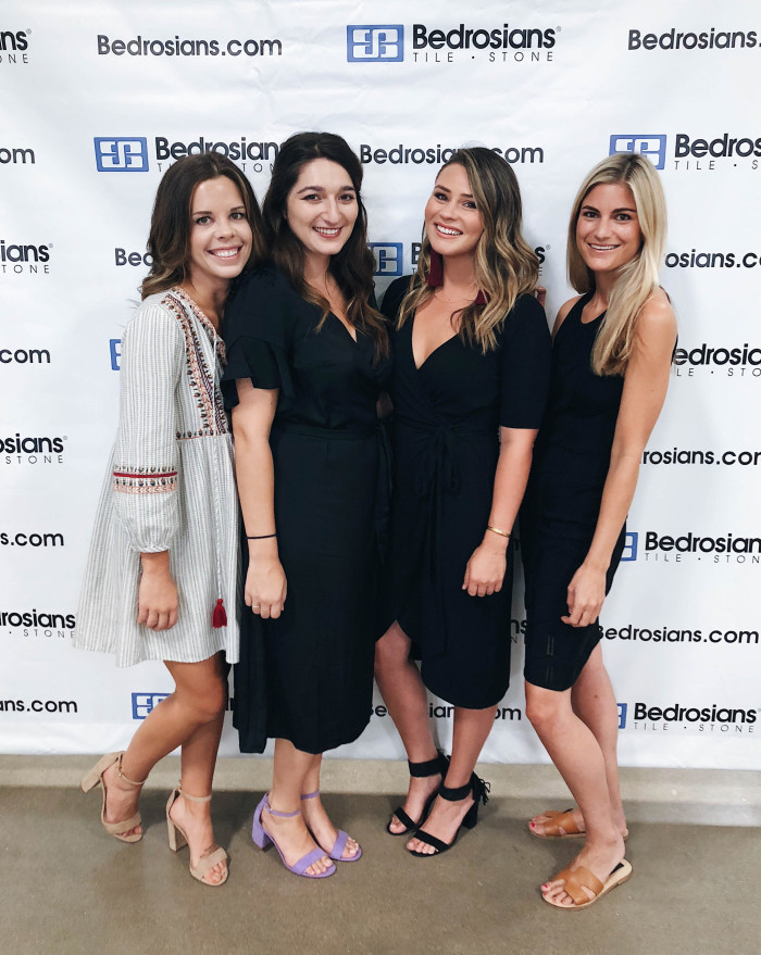 L-R: Brooke Keeney, Social Media Manager | Bianca Paonessa, Jr. Creative Director | Jen Whitaker, Project Manager | Coco Nicholas, Interior Designer