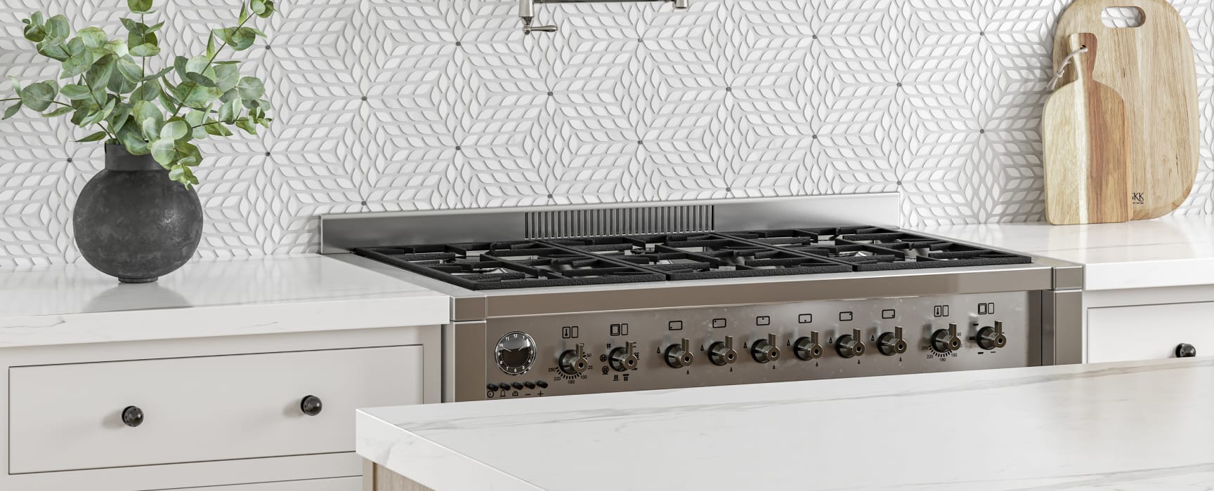 Gallery | Celeste Mosaic in Kitchen | Bedrosians Tile & Stone