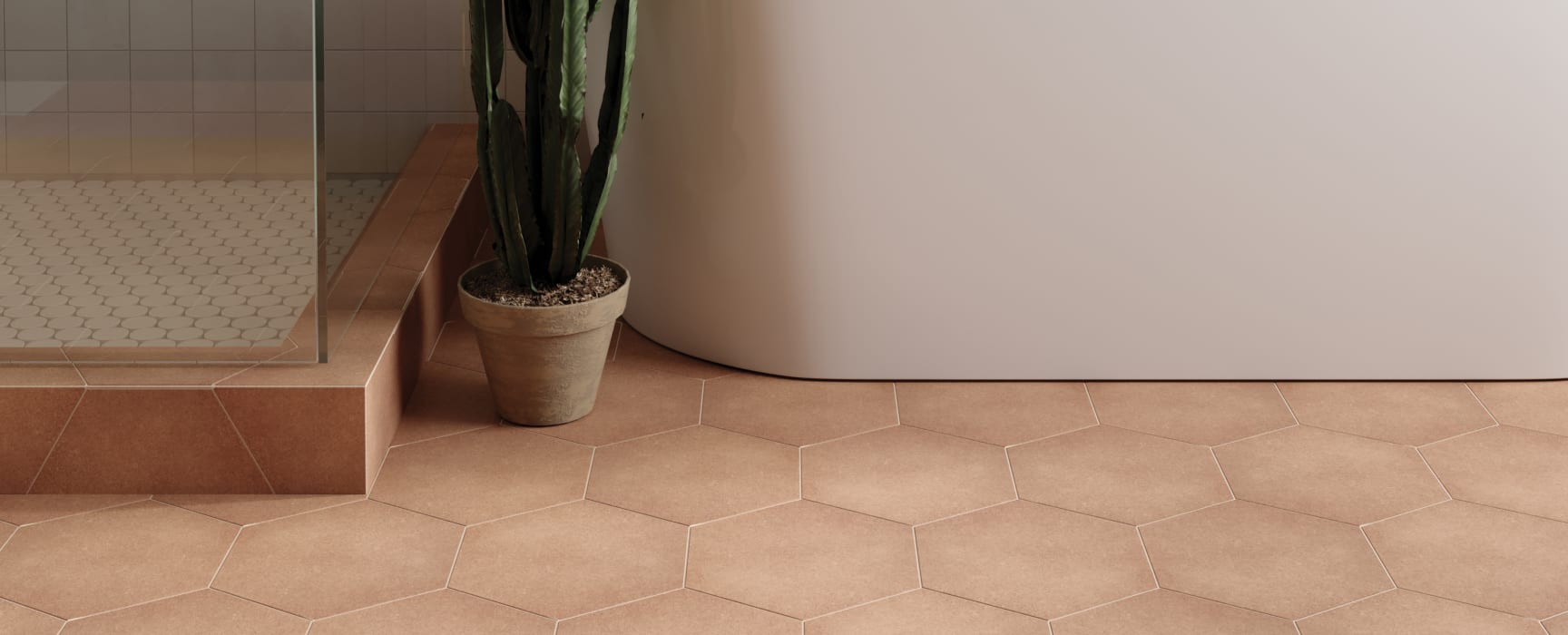 Gallery | Makoto Tile and Sahara Mosaic in Bathroom | Bedrosians Tile & Stone