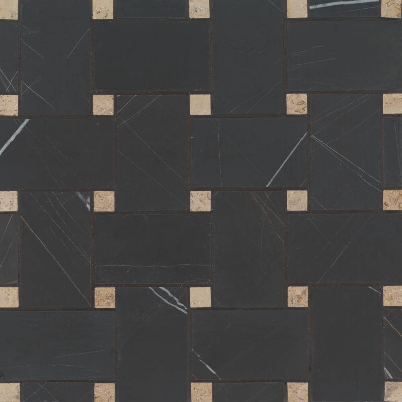 Jumbo Basketweave Sahara Noir & Beige Dot Mosaic