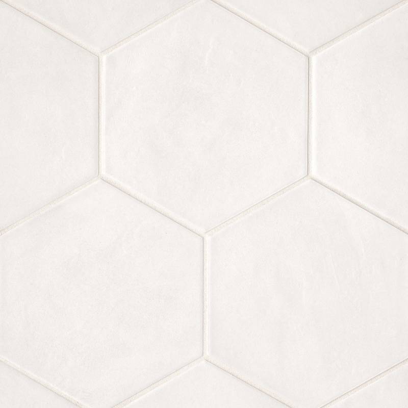 Allora Solid White Mosaic 8.5x10, Matte, Hexagon