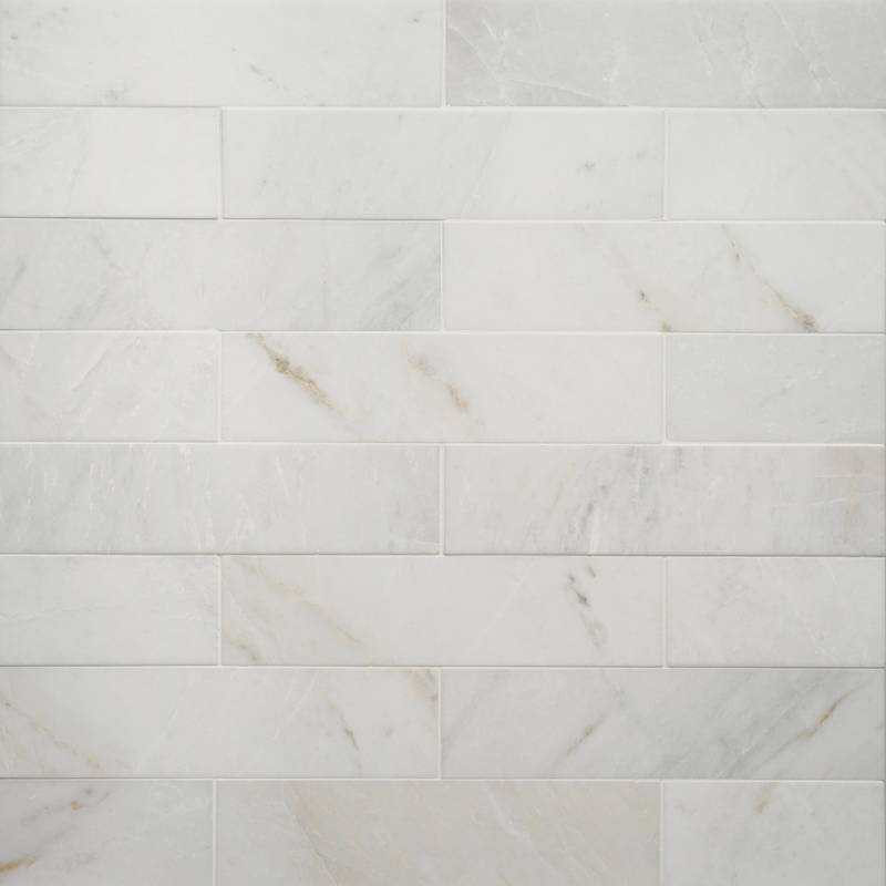 Glorious White Marble Wall Tile 3x12 and 10.5x12 brushed finish hexagon shape