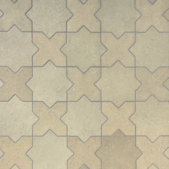 Hikari Sage 5" x 5" & 6 1/2" x 6 1/2" Cross & Star Field Tile • Matte