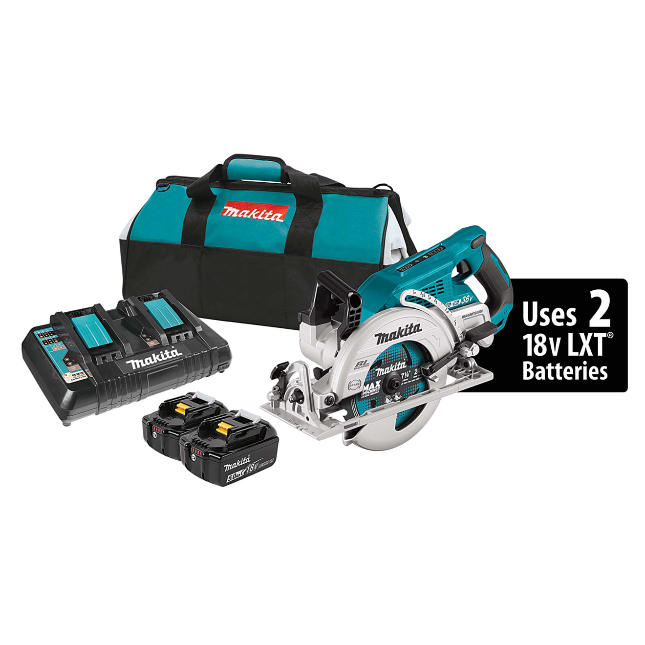 Makita 18-Volt X2 LXT Brushless Cordless Rear Handle Circular Saw Kit - Main Image