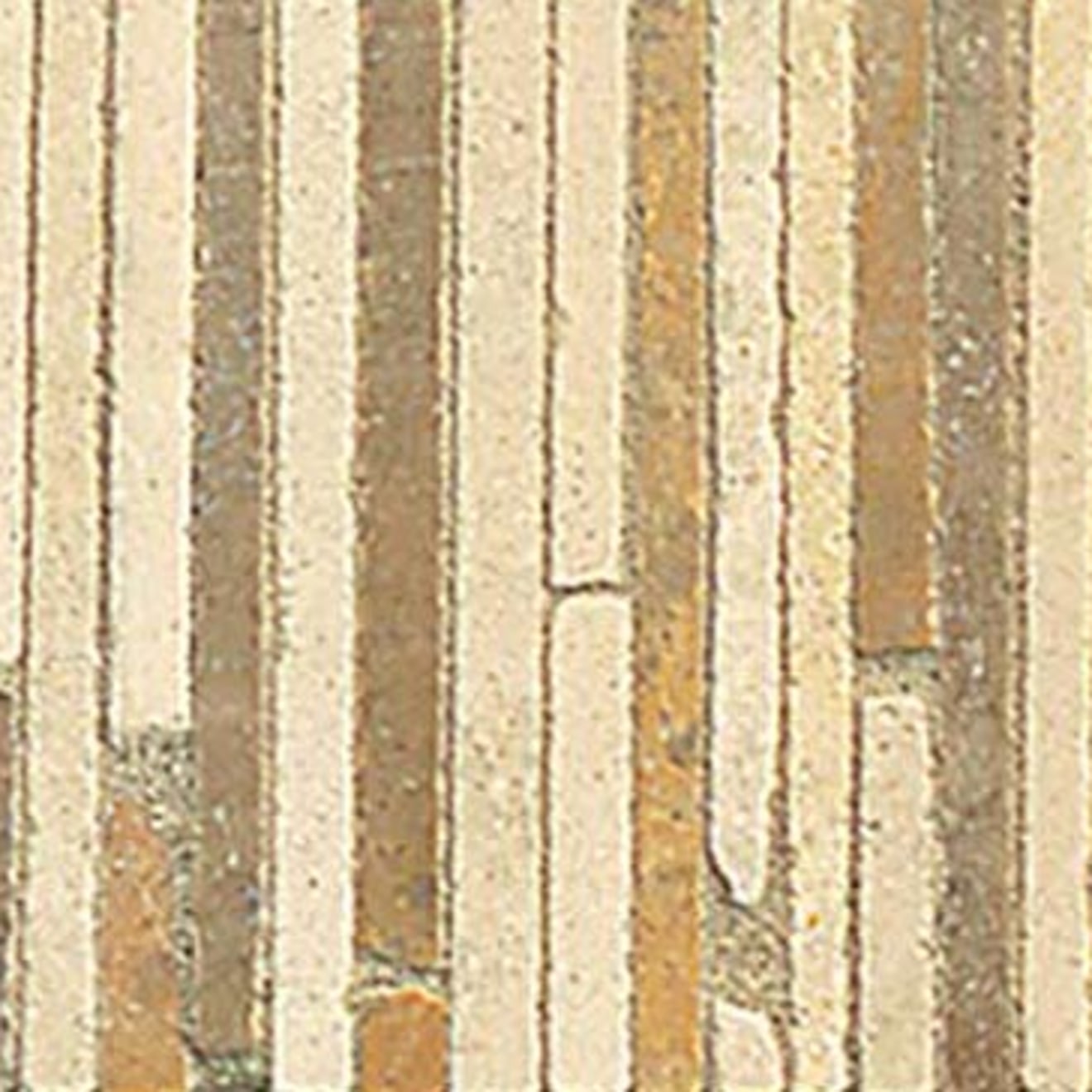 Menage et Trois 2" x 11.75" Floor & Wall Listello in Ale, Crema, Noce, Travertine
