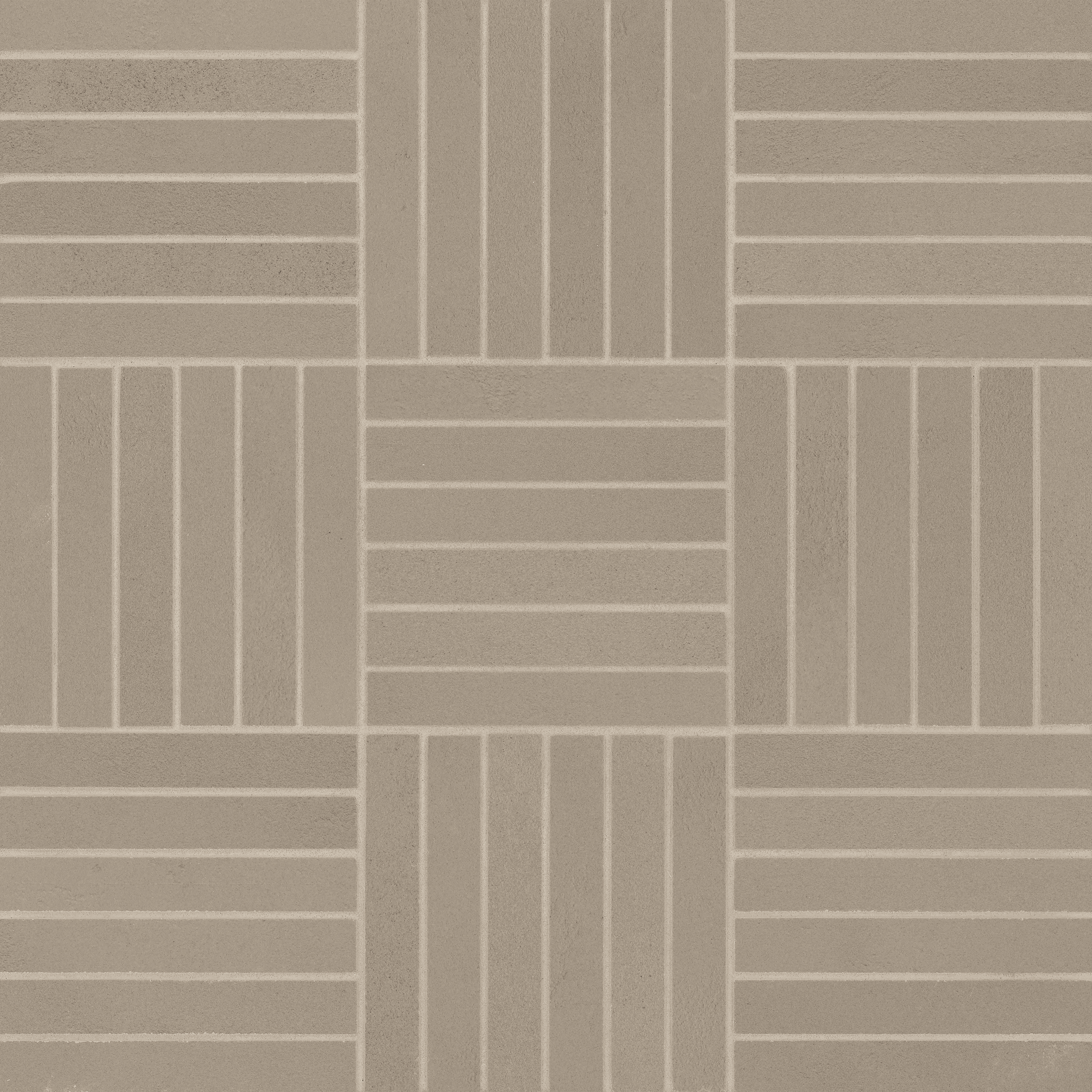 Sahara .5" x 4" Matte Crosshatch Porcelain Mosaic Tile in Taupe