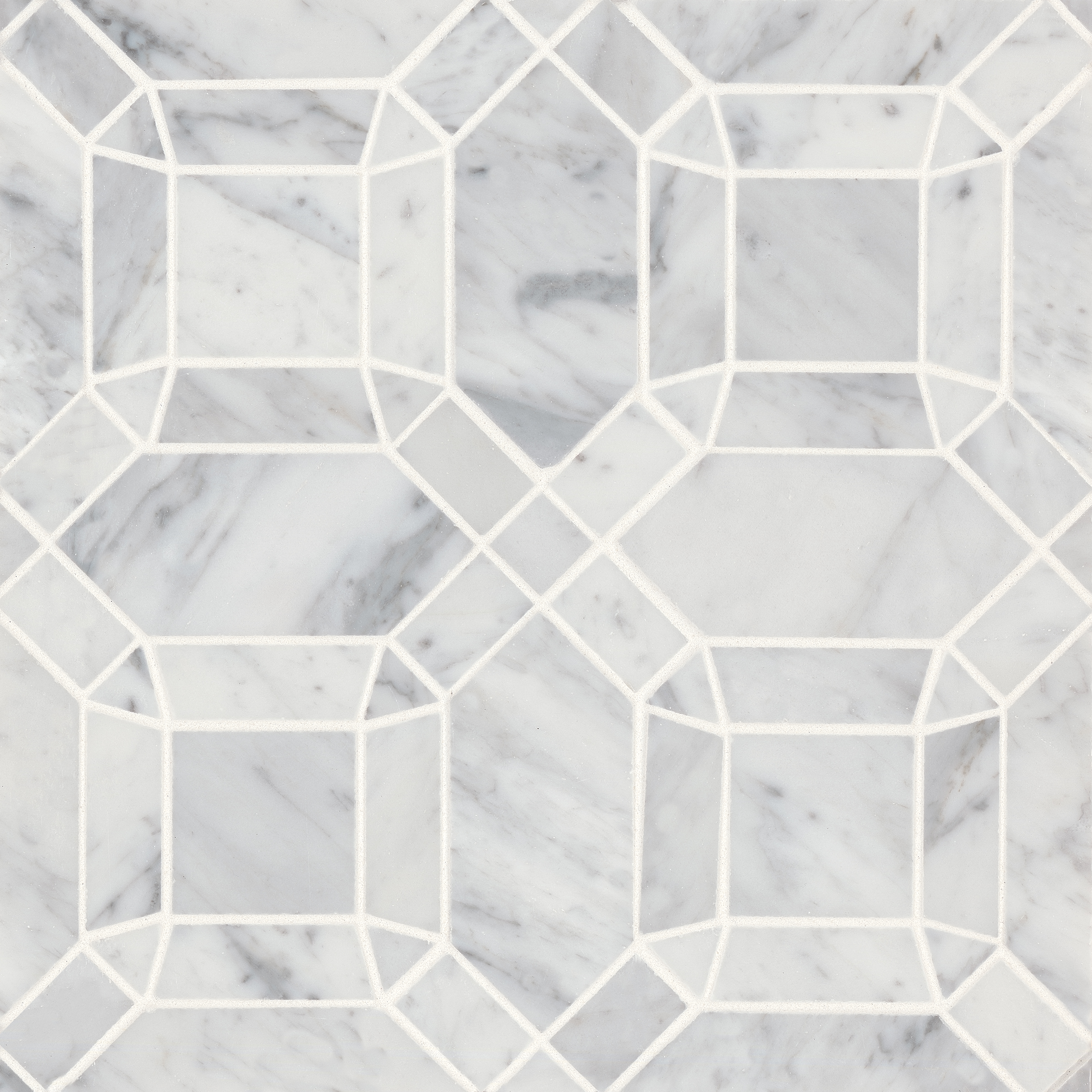 Monet Honed Marble Mosaic 1 Tile in White Carrara | Bedrosians