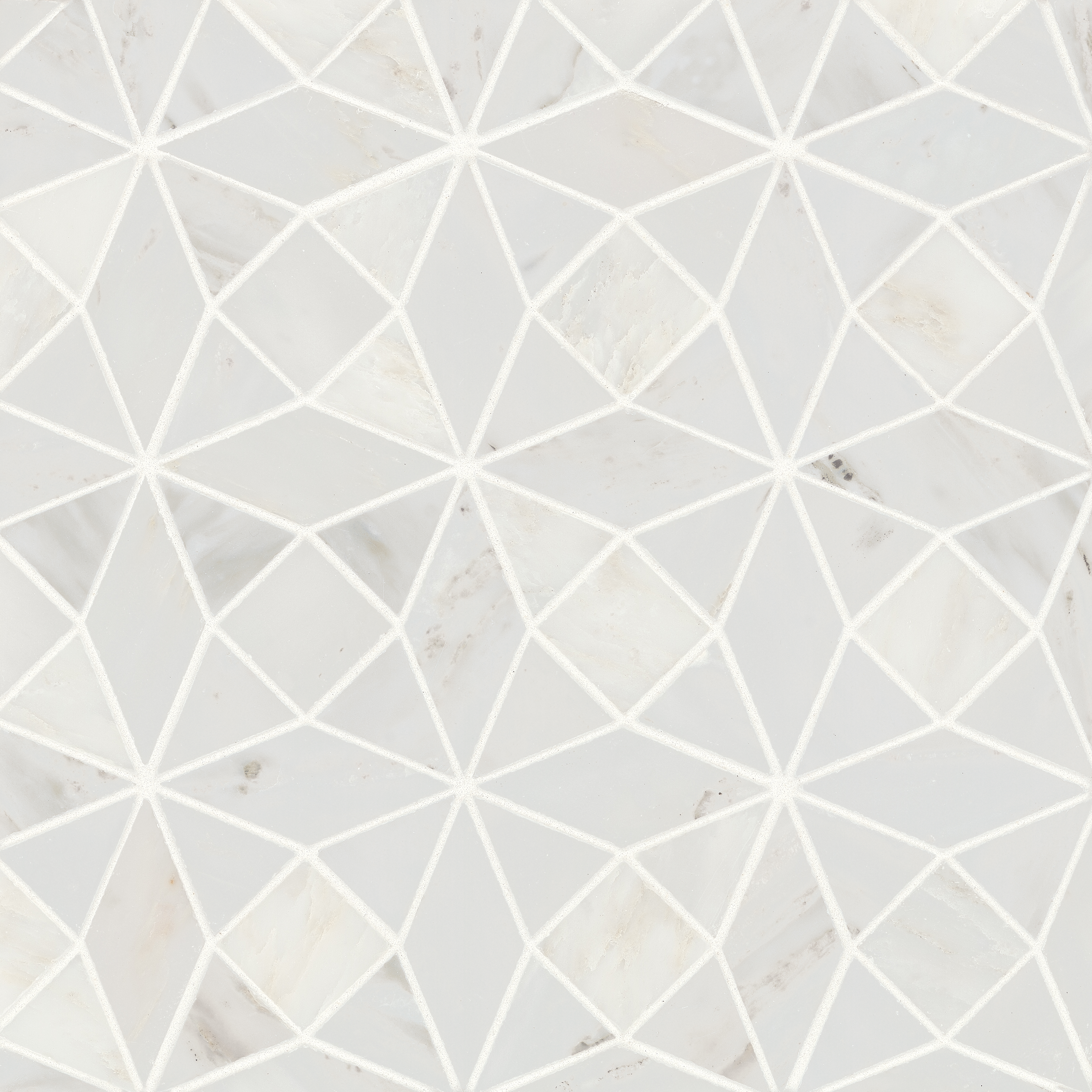 Monet Honed Marble Mosaic 5 Tile in Oriental White | Bedrosians