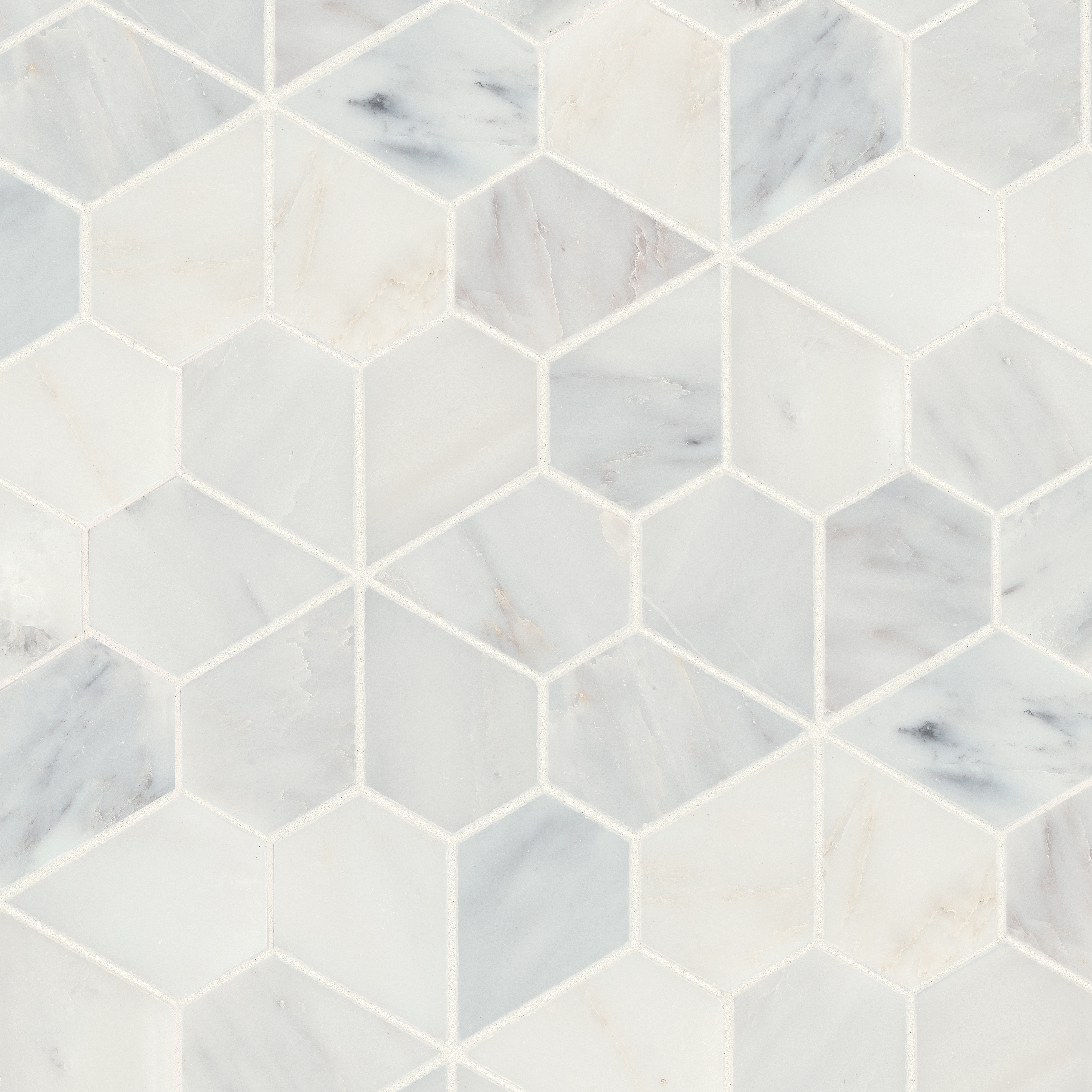 Monet Honed Marble Mosaic 9 Tile in Oriental White | Bedrosians
