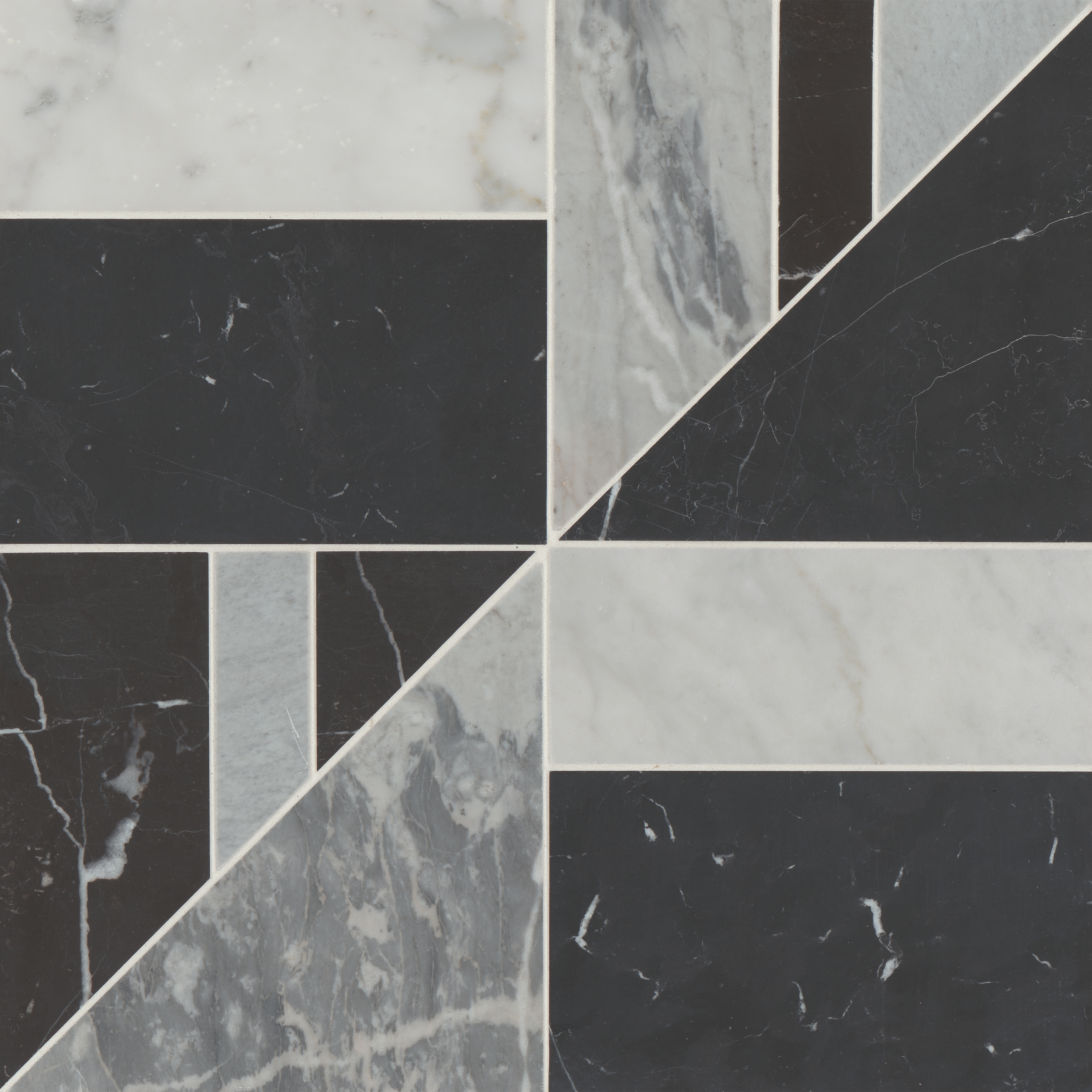 Modni Lennox Honed Marble Mosaic Tile in Cool Blend | Bedrosians