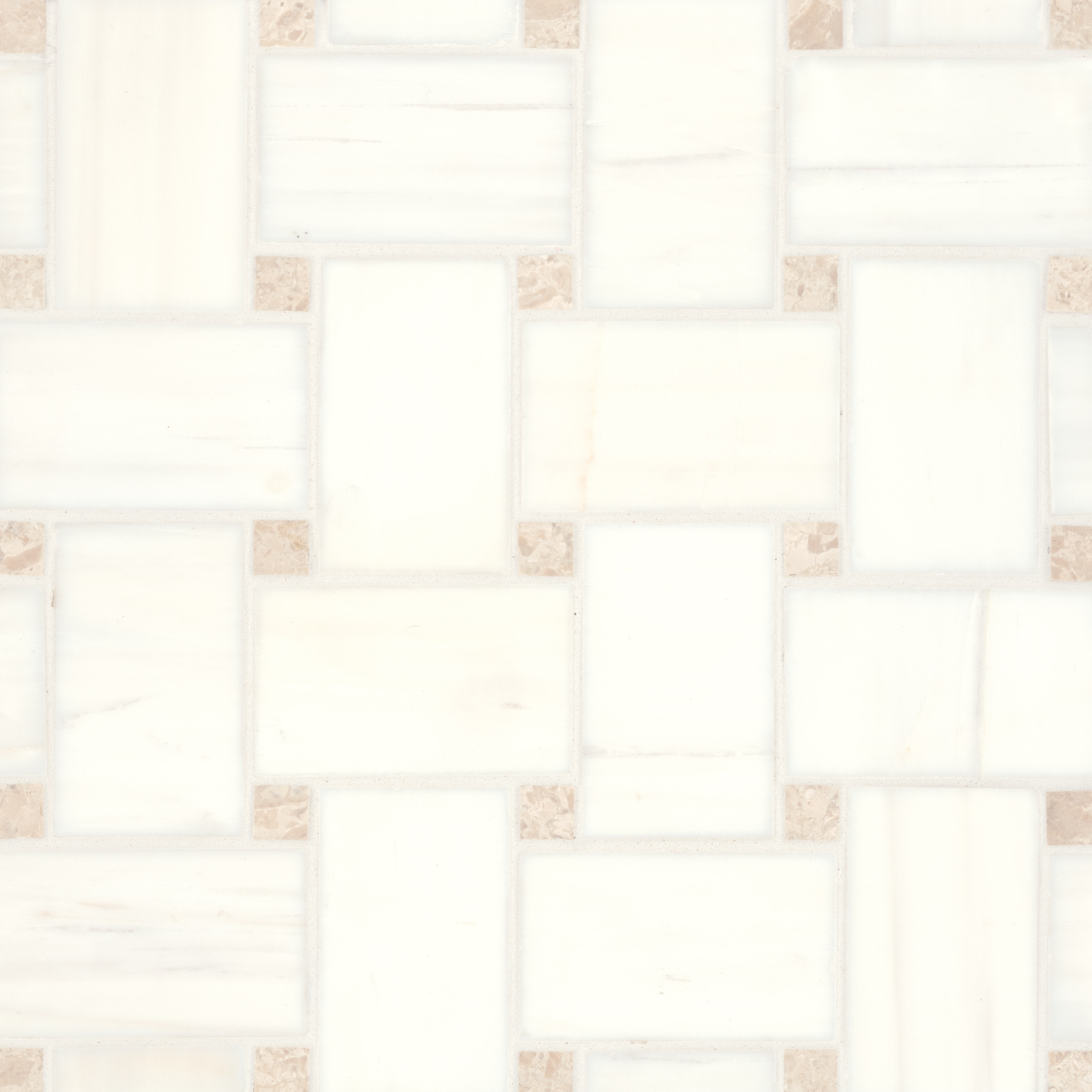 Jumbo Basketweave Honed Marble in Dolomite with White Sand