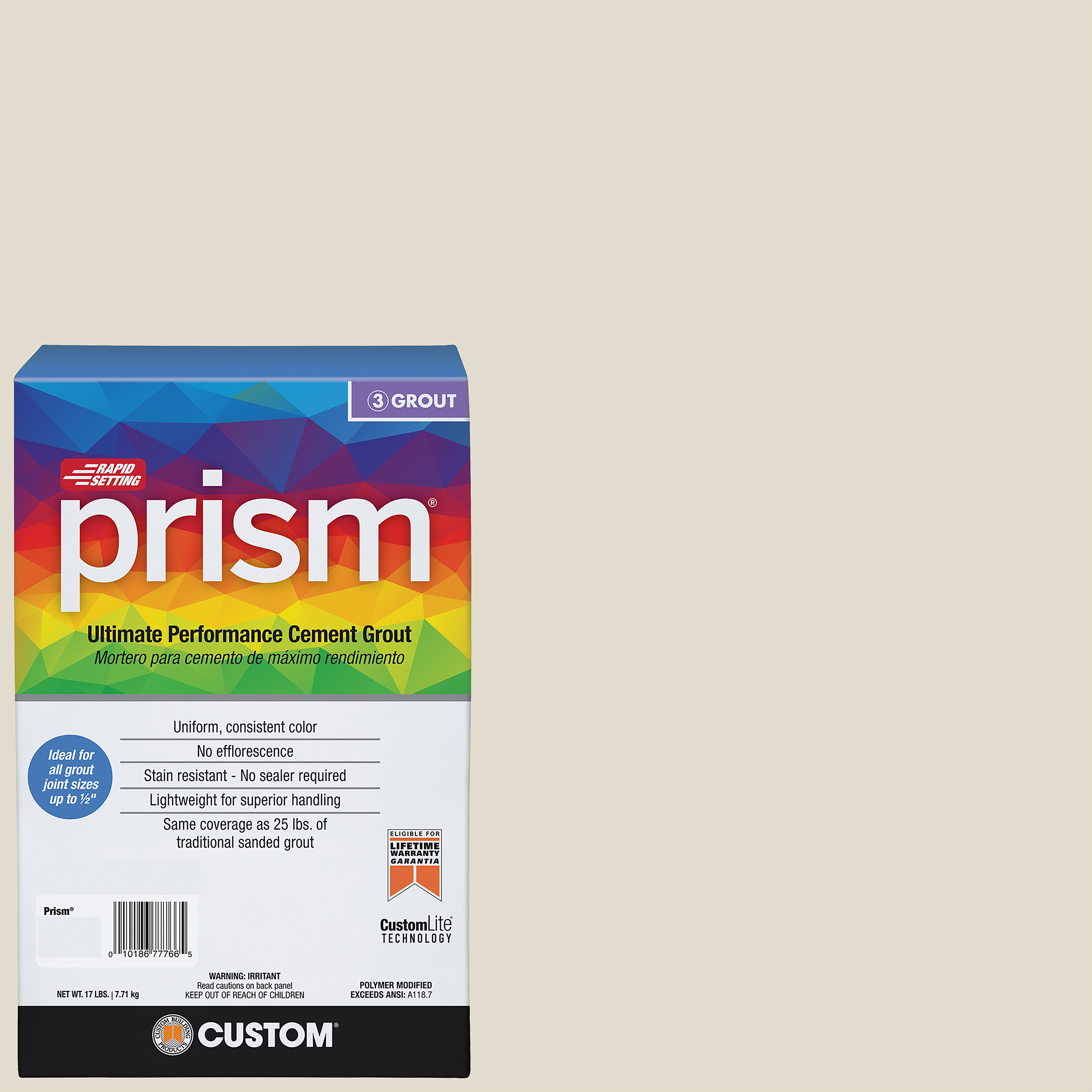 Custom Prism #011 Snow White 17lb. Sanded Grout | Bedrosians Tile