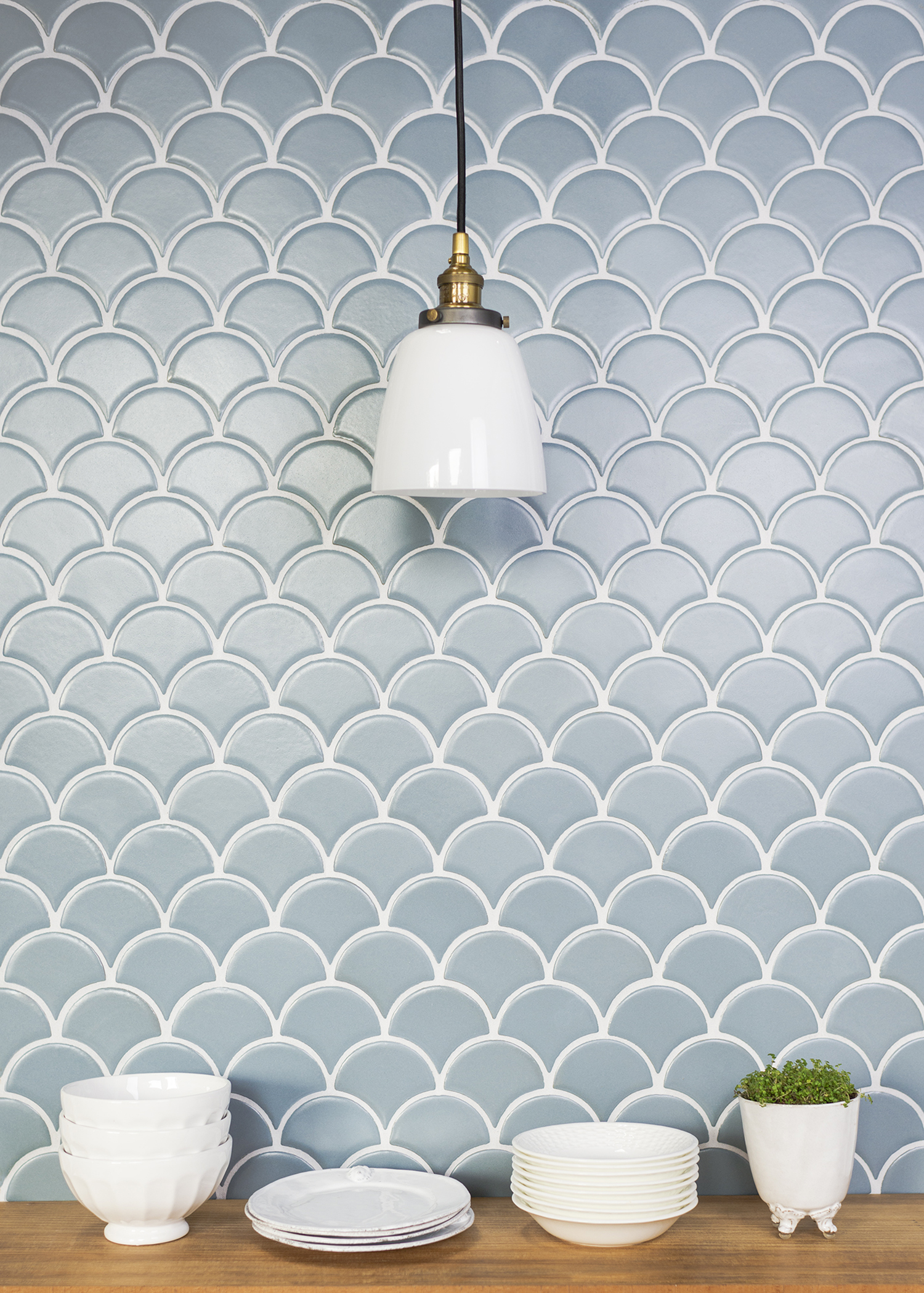 Fish-scale Pattern Backsplash